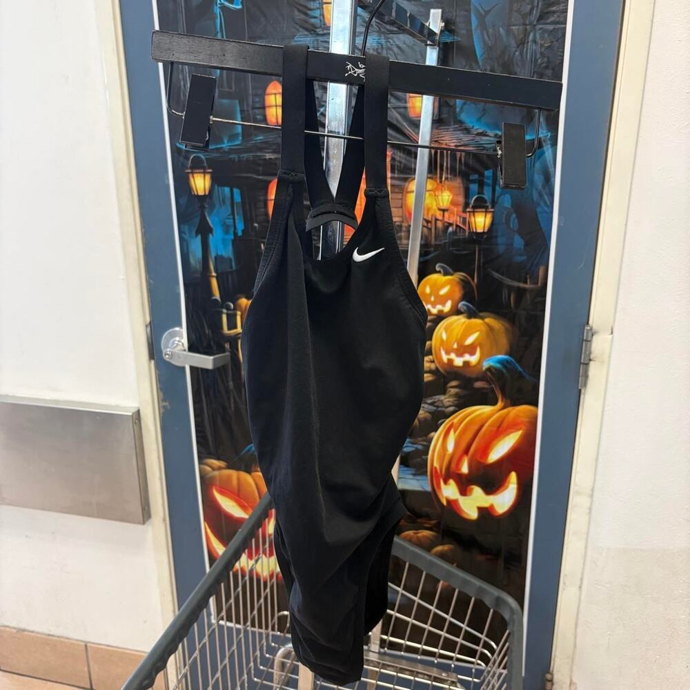Black nike swimming singlet running